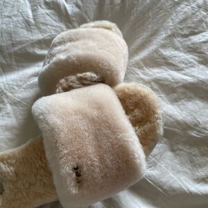 UGG Cozy Cream/Blush Fuzzy Slippers Size 9